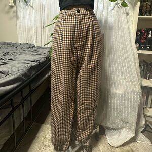 PacSun Brown and Black Checkered Pants